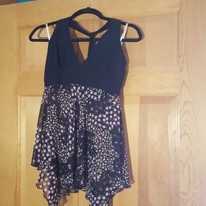 Halter top with sheer flowing bottom